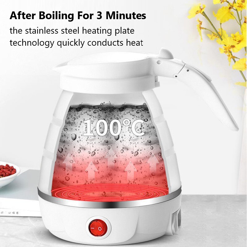 Bouilloire pliable Portable 100V ~ 240V, Mini-bouilloire Portable, avec mise hors tension automatique, pour la cuisine et la maison
