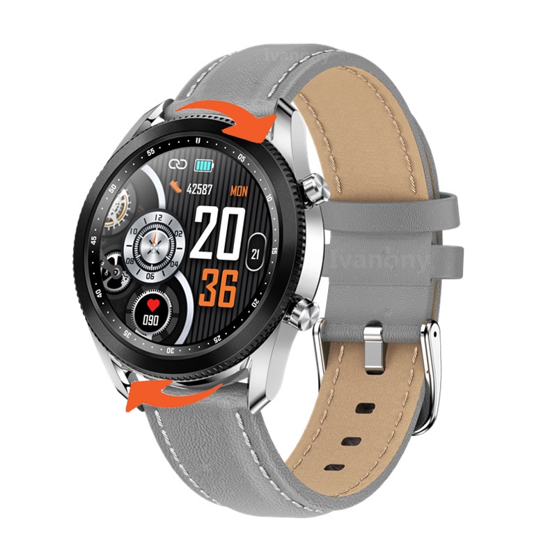Inteligentny zegarek mężczyźni TK88 obrotowy ekran Bezel Bluetooth muzyka prognoza pogody ciśnienie krwi SPO2 Smartwatch dla androida iPhone