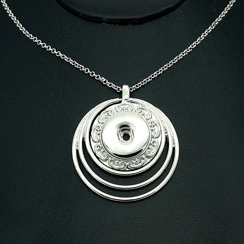 Neue DJ0144 Schönheit kreise muster kette Snap halskette 50cm fit DIY 18MM snap tasten jewlery
