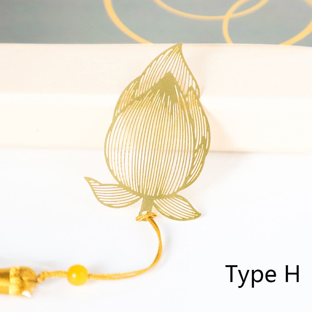 Metal Leaf Bookmark Hollowed Out Brass Leaf Vein Cultural Student Supplies Office School Stationery Accessories: H