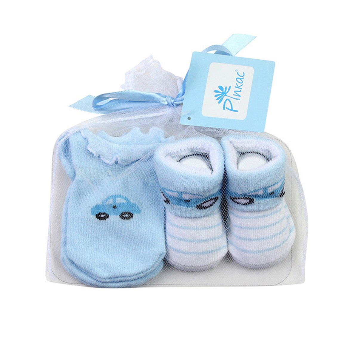 Newborn Infant Gloves Socks Set Autumn Winter Baby Boys Simple Style Striped Pattern Low Tube Socks + Anti-scratch Gloves Kits