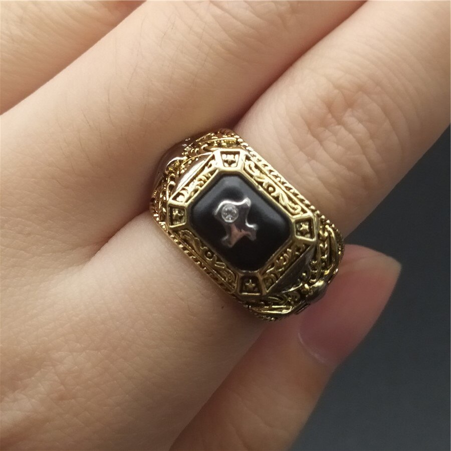 316L Stainless Steel Texas Map Rings Motorcycle Party Steampunk Cowboy Spirits Rings Cool Biker Finger Ring for Men Jewelry