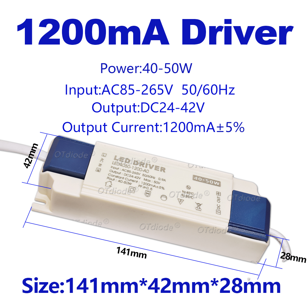 110V 220V 30W 36W 40W 50W LED-Treiber DC24-42V 700mA 750mA 900mA 1050mA 1200mA 1500mA flimmerfreie Stromversorgung Außenbeleuchtung: Gold / 380V