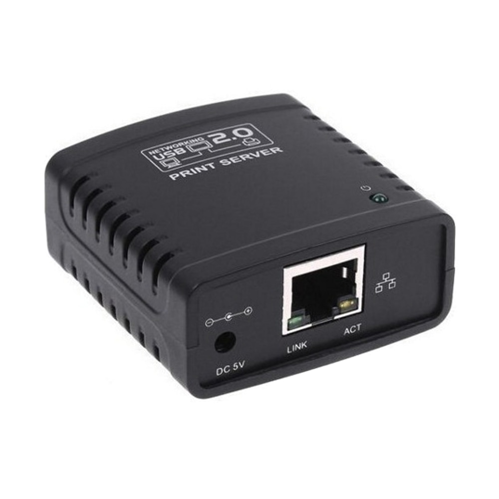 Usb 2.0 lrp printerserver del et lan ethernet netværk printer strømadapter usb hub 100 mbps netværksprintserver