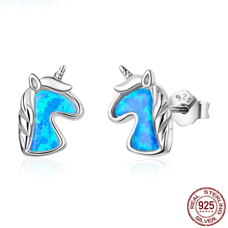 Pendientes De Tuerca De Ópalo Licorne Para Mujer, De 2 Colores, Joyería De Plata De Ley 925, aretes SCE815