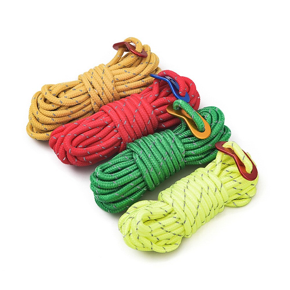 4m zoll durchmesser .4mm abspannleinen, reflektierendes zeltabspannseil, spanner für wanderleinen, abspannleinenversteller für outdoor-zelte, karabinerhaken