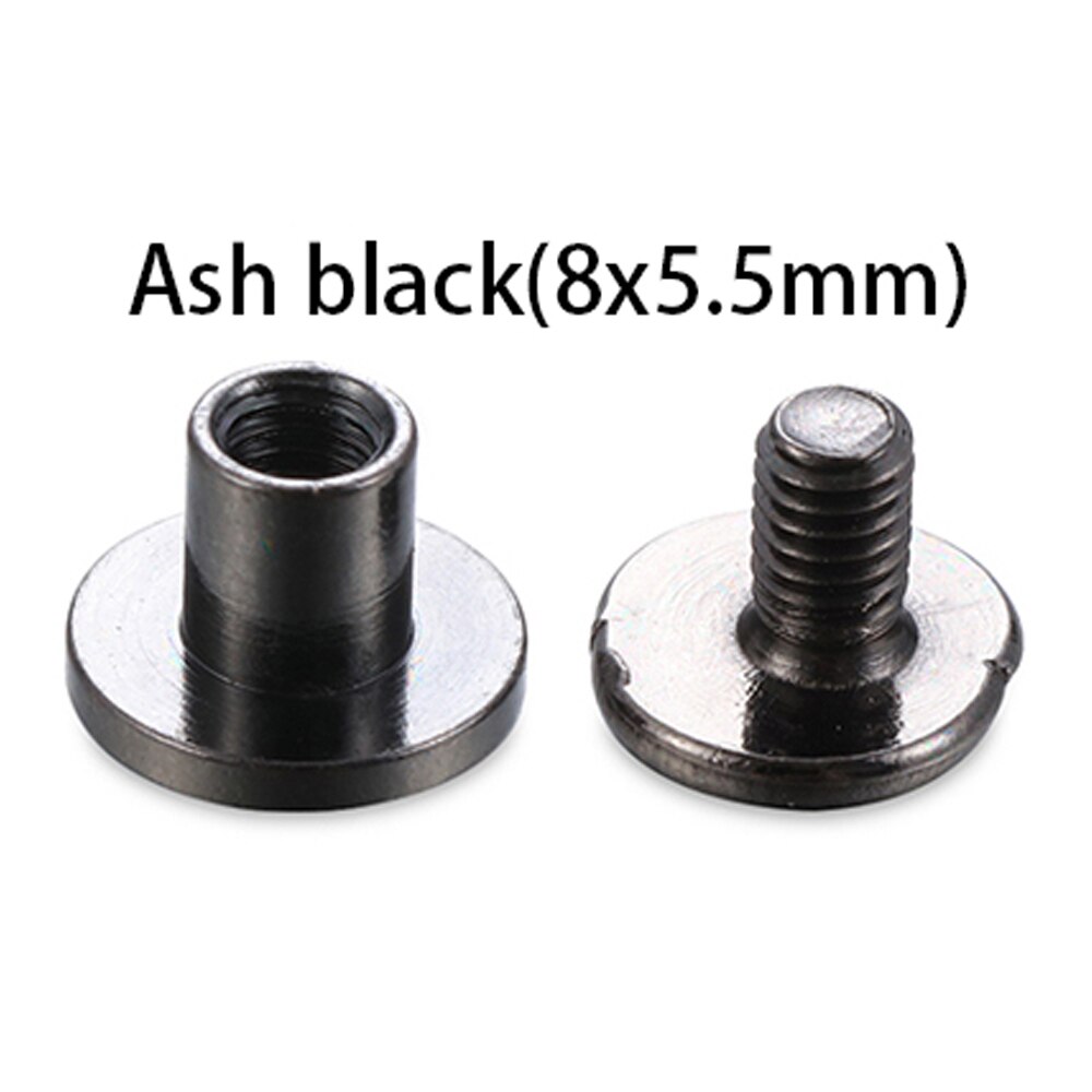 20Pcs Schraube Nagel Nieten Für Leder Handwerk Gürtel Feste Messing Nagel Nieten Schrauben Tuch Taste Dekoration Nagel DIY sammelalbum: ash black 8x5.5mm
