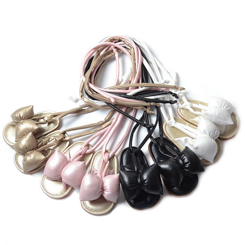 Pu sandaal met grote strik, zachte zool, zomerschoenen voor babymeisjes, schattige prinsessenschoenen, antislip, lange gladiatorschoen