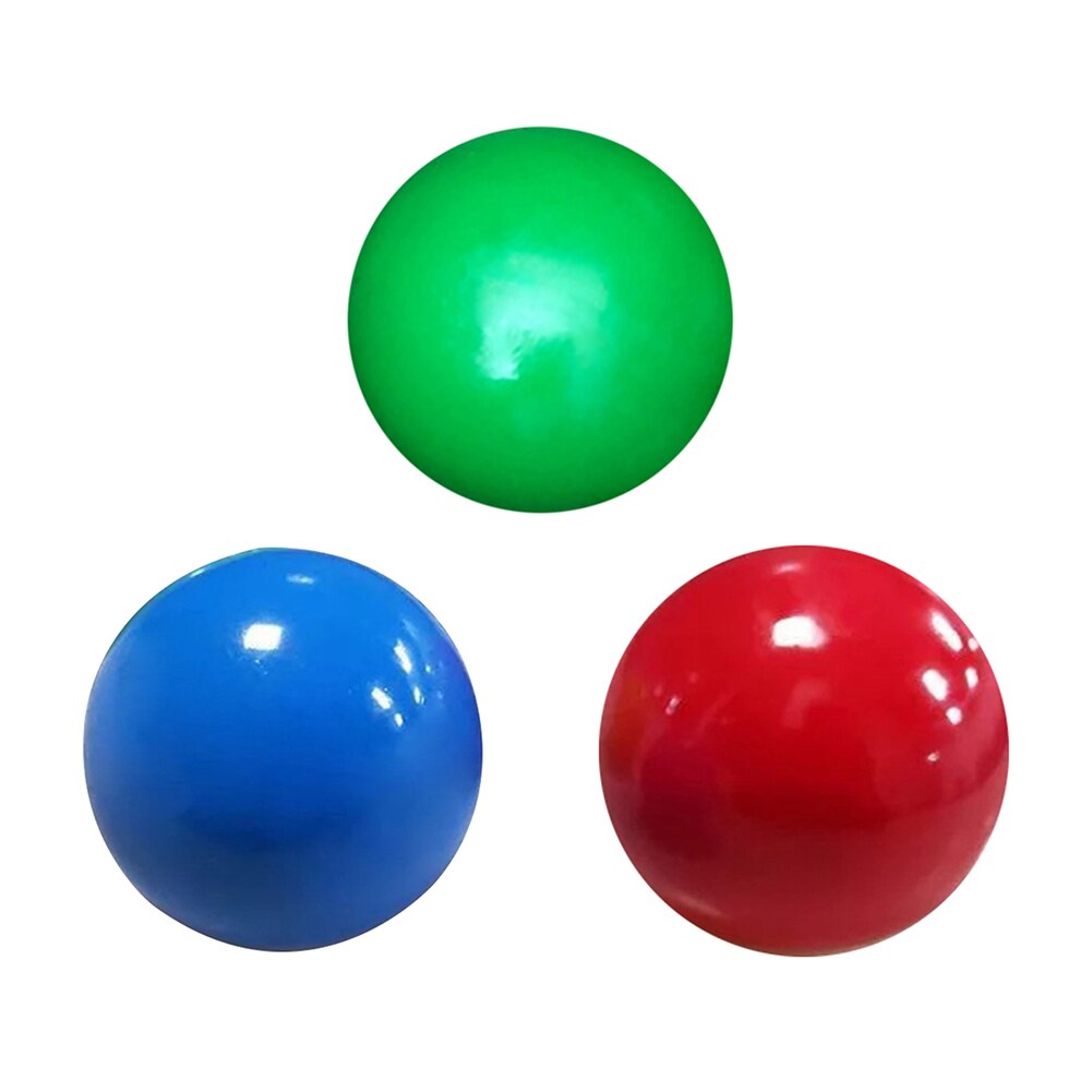 Fluorescent Sticky Wall Ball Sticky Target Ball Decompression Toy Kids 4.5cm Squeeze Relief Anti-stress Kids Funny #E1: Yellow