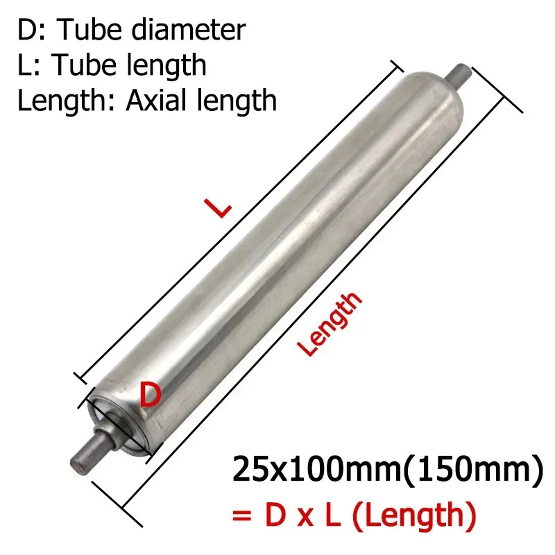 Dia 25mm Roller Conveyors Galvanized/201 Stainless Steel Total Length 100 200 250 300 350 400 450 500 550 600 700 800 900 1000mm