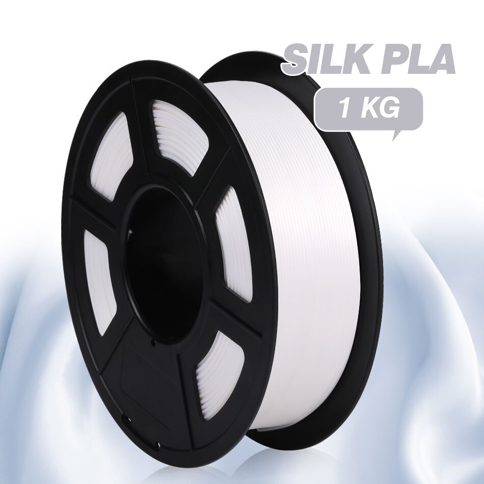 SUNLU Filament PLA Plus 1.75MM 1KG Silk PLA 3d Filament For 3d Printer Supplies Neat Winding Printing No Tangle: Silk White