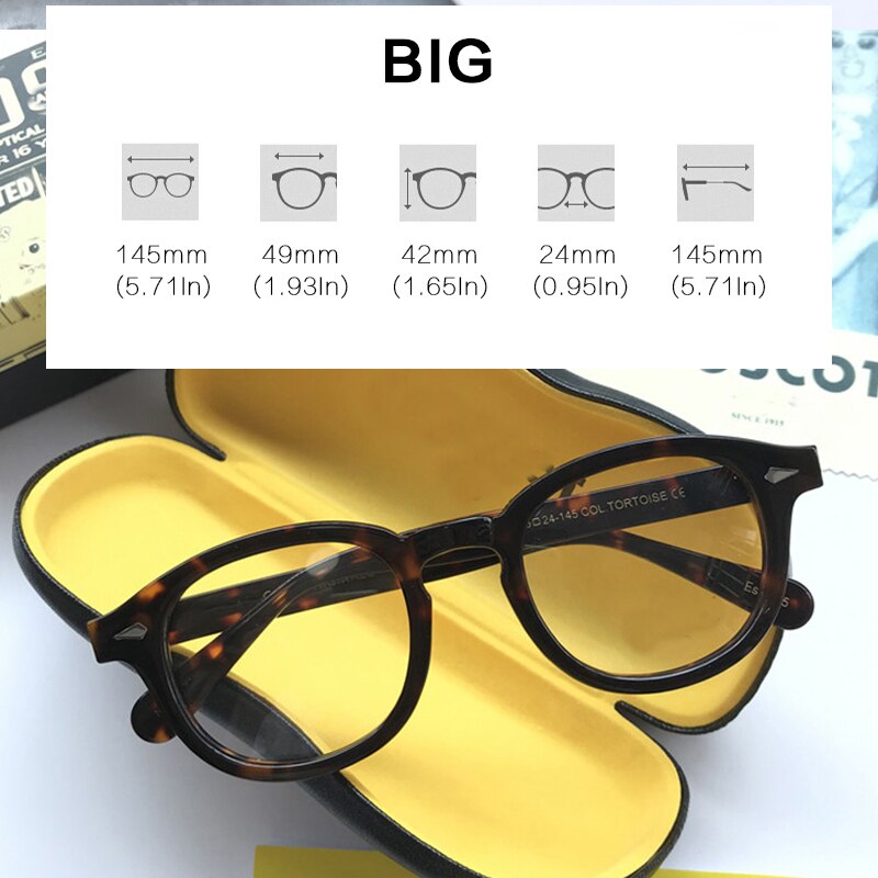 Luxe Johnny Depp Acetaat Brilmontuur Mannen Vrouwen Vintage Bril Optische Recept Bijziendheid Brillen Frame Brillen: 2