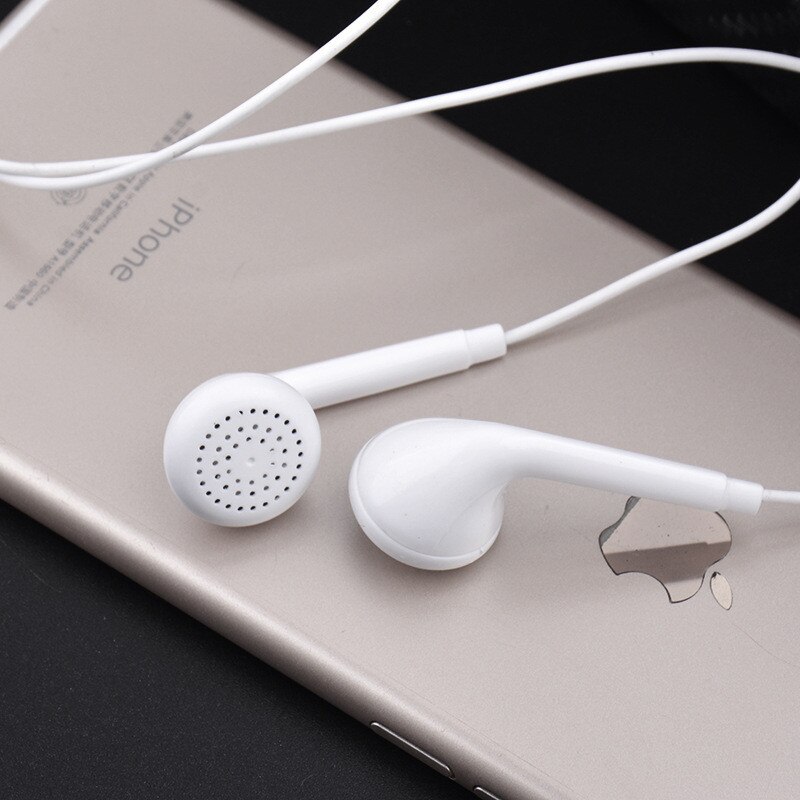 Hengshanlao 3.5 com fio fones de ouvido com controle de volume microfone à prova dwaterproof água música jogos in-ear esporte fone de ouvido fora fones de ouvido branco