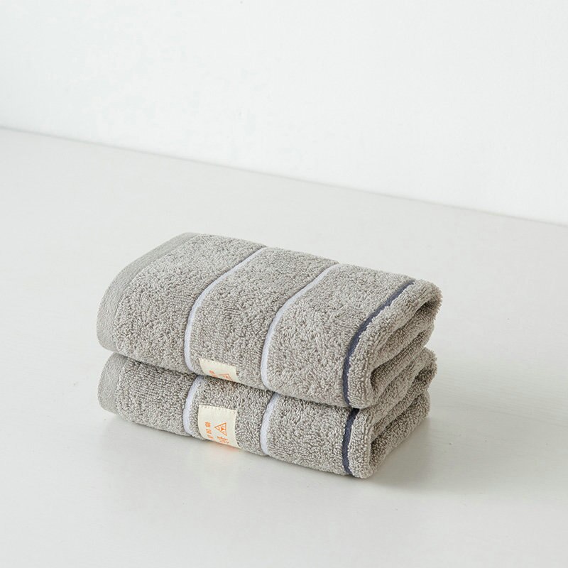 Face Towel Bathroom Super Absorbent Luxury Soft Cotton Anti-Microbial Towels Hand Towel 33x73cm Stripe Style 100% Cotton MJ-1090: Grey