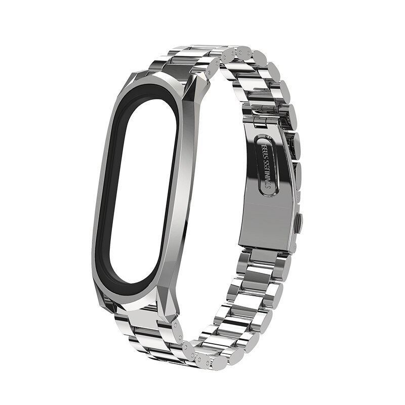 Mijobs Mi band 4 Strap Metal Stainless Steel Bracelet for Xiaomi Mi Band 4 Mi Band 3 Strap Smart Watch Miband 4 correa Wristband