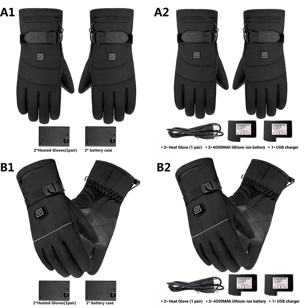 Verwarmde Handschoenen 3.7V Oplaadbare Batterij Aangedreven Elektrische Verwarmde Handschoenen Touch Screen Verwarming Hand Rijden Handschoenen Skiën Handschoenen