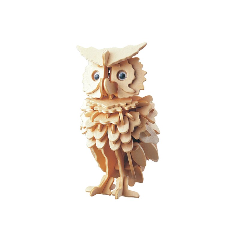 Houten Diy Uil Vorm Puzzel Speelgoed Voor Kinderen Magische Dieren 3D Monteren Puzzel Verjaardag Xmas Voor Kinderen volwassenen