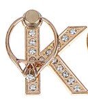 UVR Metal Diamond Finger Ring Character Phone Stand Holder English Letters Rhinestone Mobile Phone Holder Stand For All Phone: K