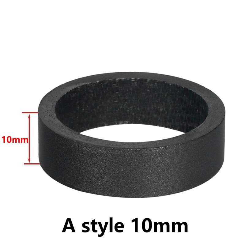 TOSEEK MTB Road Bicycle Full Carbon Fiber Washer 1-1/8" 28.6mm Bike Headset Stem Front Fork Adjustment Spacer 5mm 10mm: A style 10mm
