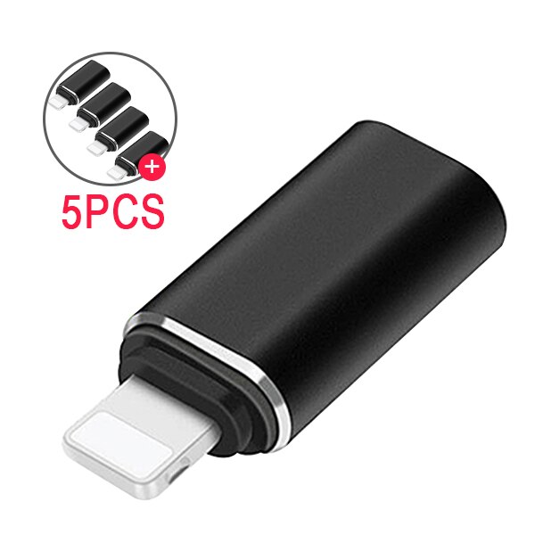 ¡! ACCEZZ-Mini adaptador USB para IOS, convertidor de cargador de sincronización tipo C hembra a macho para iluminación de Apple, para iphone X, XS, XR, 8, 7 Plus: 5pc