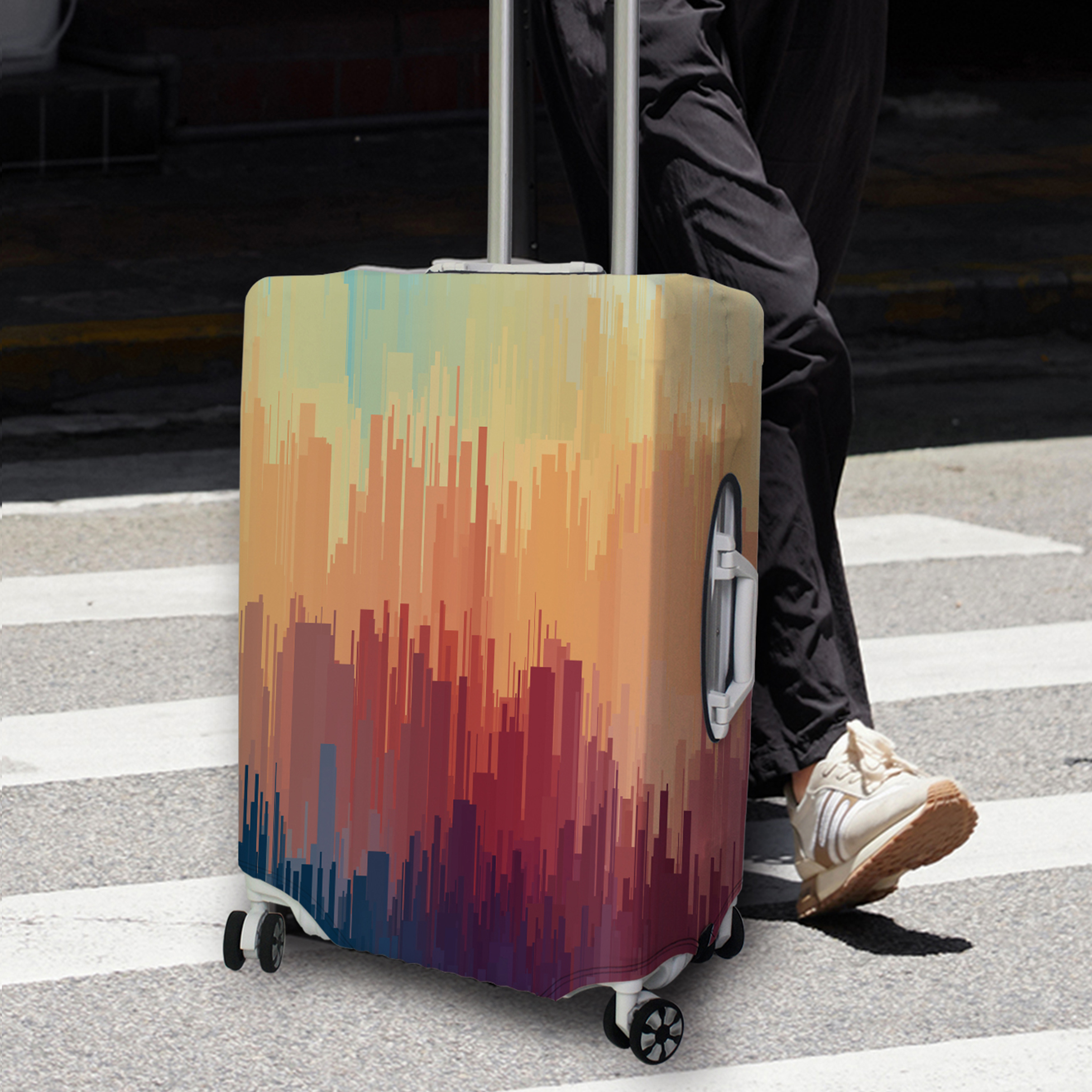 Luggage Cover Stretch Fabric Suitcase Protector Baggage Dust Case Cover Suitable for18-32 Inch Suitcase Case Travel Organizer: XL / WHITE