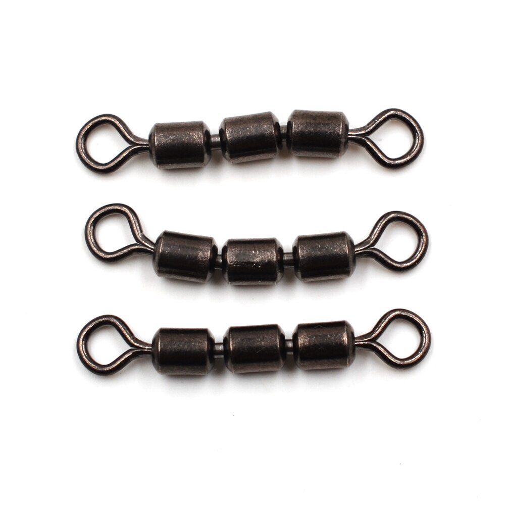 MNFT 6Pcs High Speed 3 Roller Swivels Brass Triple Rolling Swivels 3 Rollers Saltwater Swivels Have Multiple Sizes