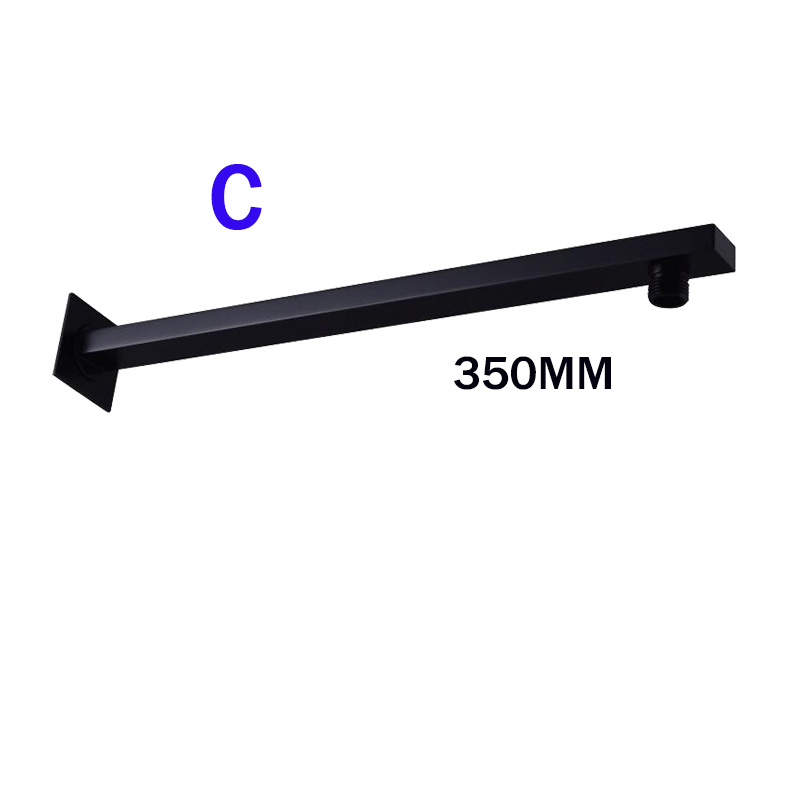Brazo de ducha redondo y cuadrado negro, soporte de ducha de montaje en pared y techo de varios estilos, extensión plegable de latón, brazo telescópico roscado G1/2