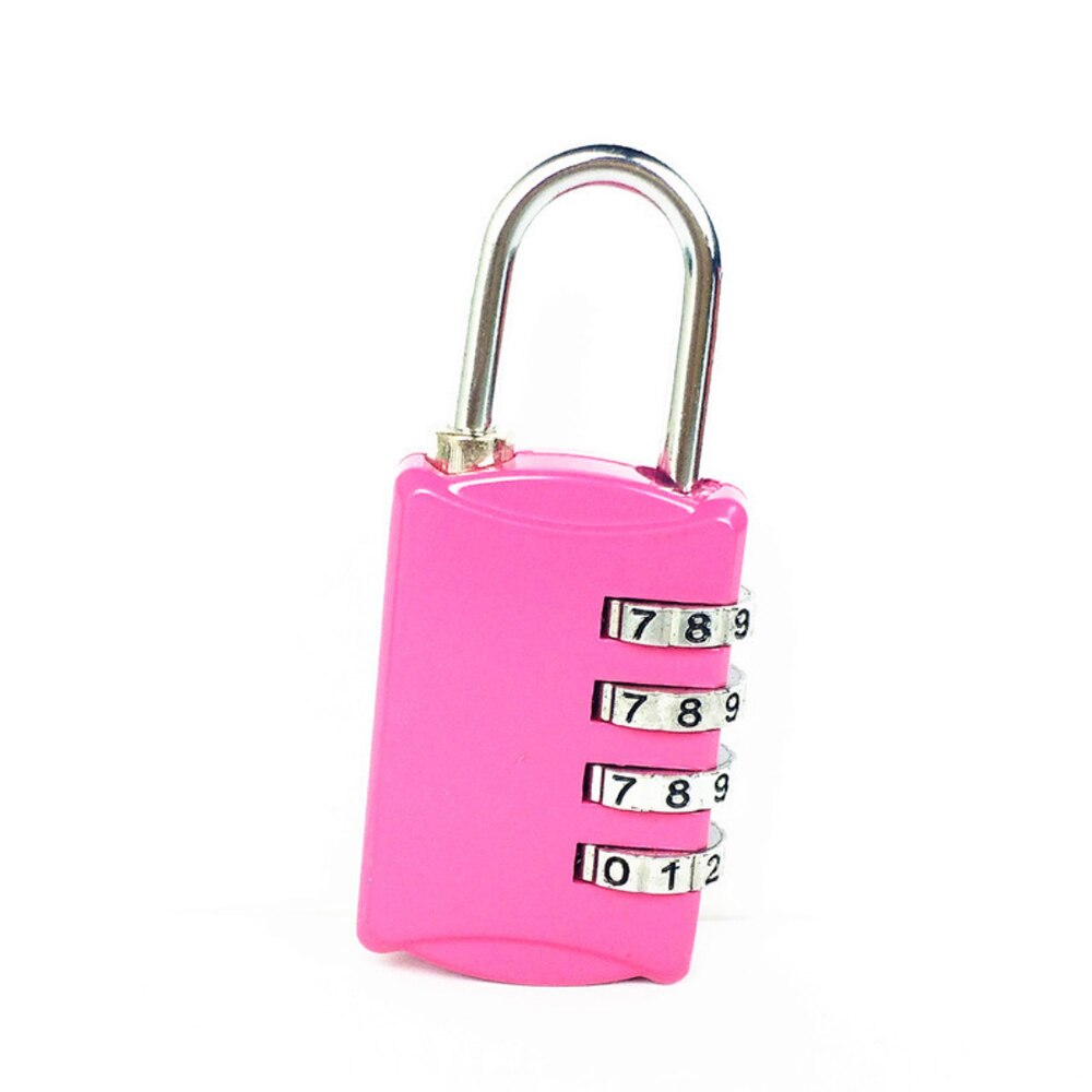 Luggage four-digit password lock, digital anti-theft password lock combination suitcase metal password lock padlock: 2pcs-rosered