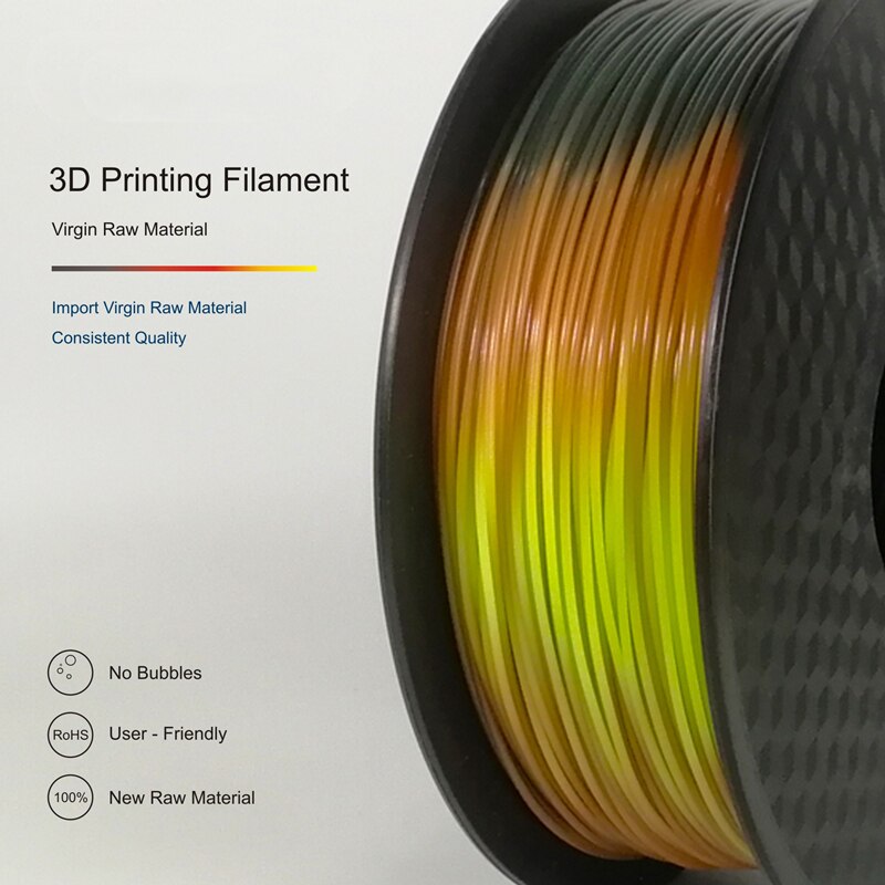 3D Printer Filament Change Color 1KG 1.75mm Tri Temp Lava Black to Red to Yellow with Tolerance +/-0.05mm best sellers