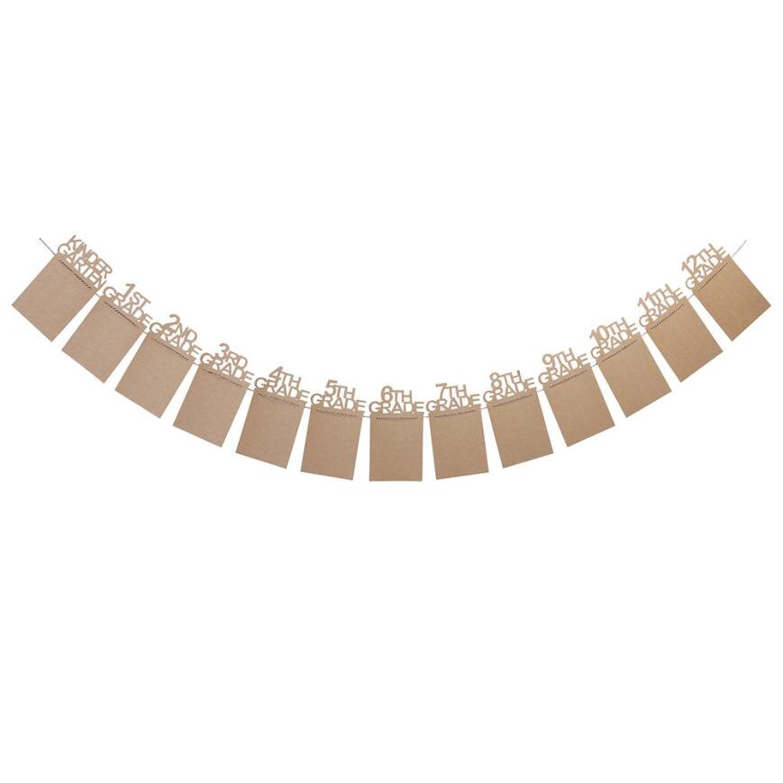 Child Graduation Decorations kindergarten-12 Grade Photo Banner Wall 2O0406: Brown