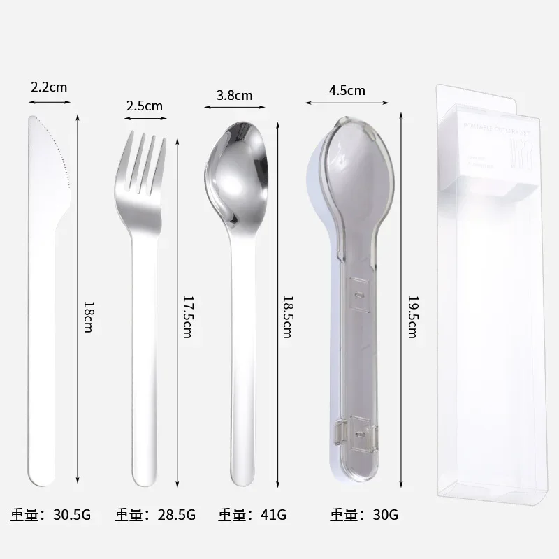 Portable Tableware With Storage Box Cutlery Dinner Set Travel Packaging Box Dinnerware Picnic Chopstick Spoon Dinnerware 2pcs: black