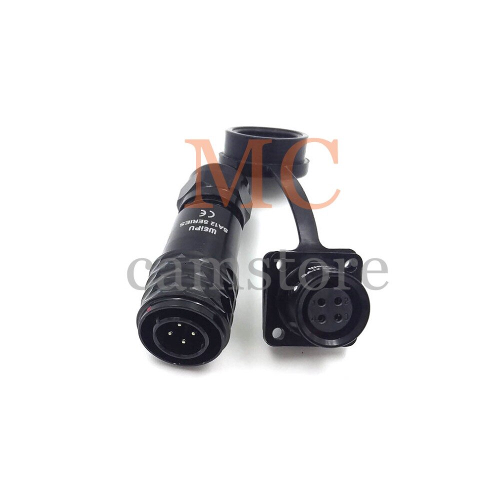 WEIPU SA12 series metal waterproof connector 2-9 pin plugs and socket, IP67 2pin waterproof male female solder wire connectors