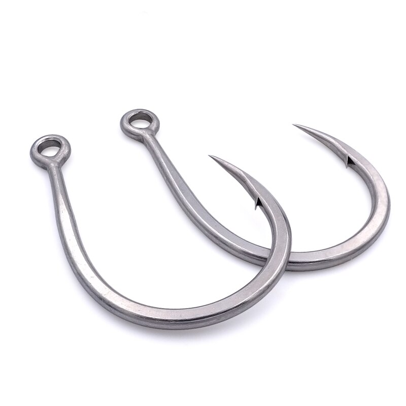 5x #1-#13/0 hameçons simples pour la pêche en mer et la pêche à la traîne, hameçon de pêche au leurre de mer à ardillon solide en acier à haute teneur en carbone