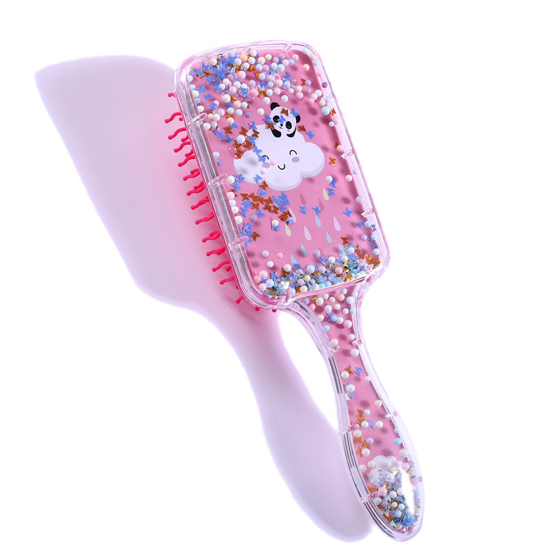 Brosse à cheveux licorne arc-en-ciel, masseur de tête Portable pour enfants, peigne pour bébé, brosse de bain pour cheveux, soins pour bébé fille: A