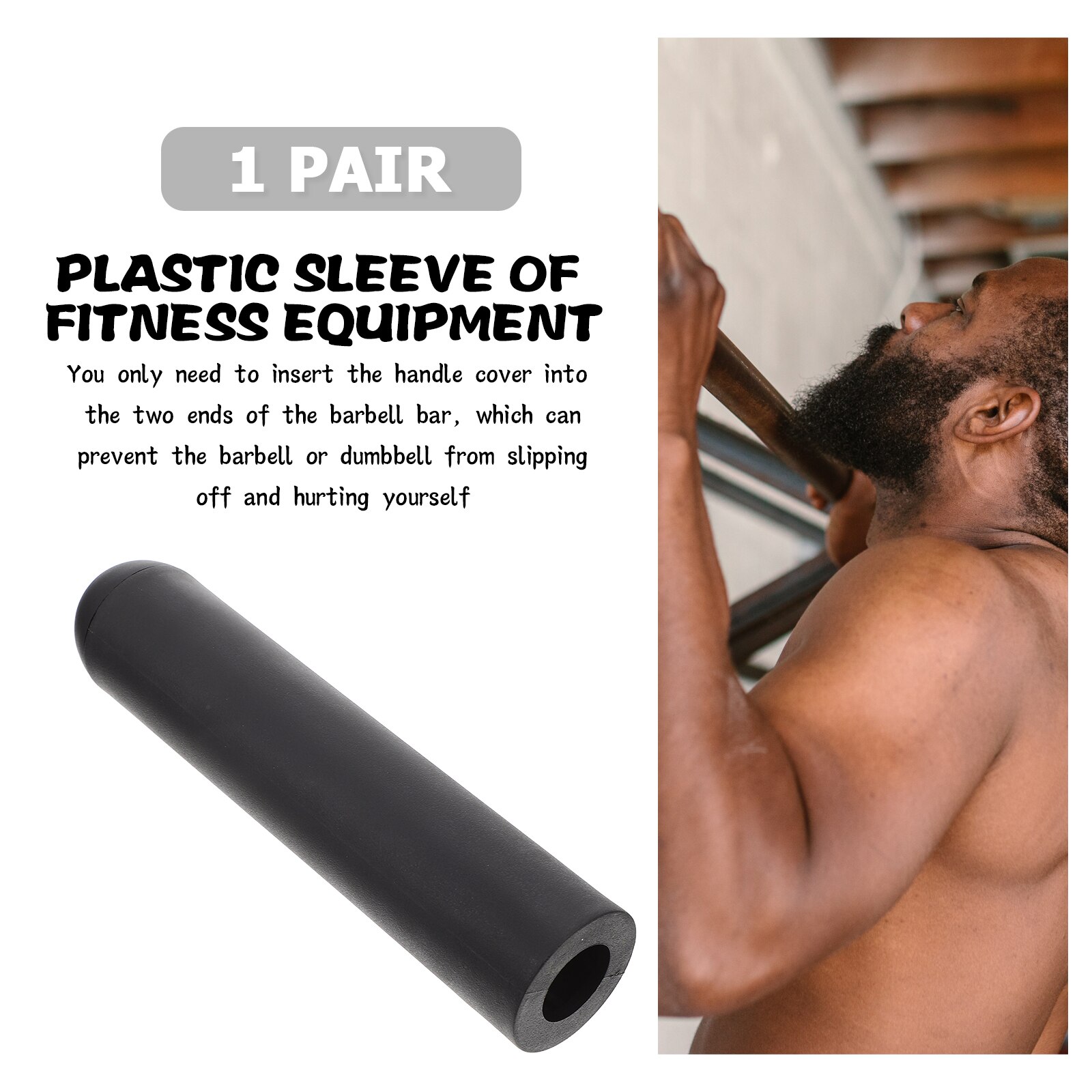 Plastic Fiets Handvat Bar Barbell Stang Handvat Grip Multifunctionele Barbell Handgreep (Zwart)