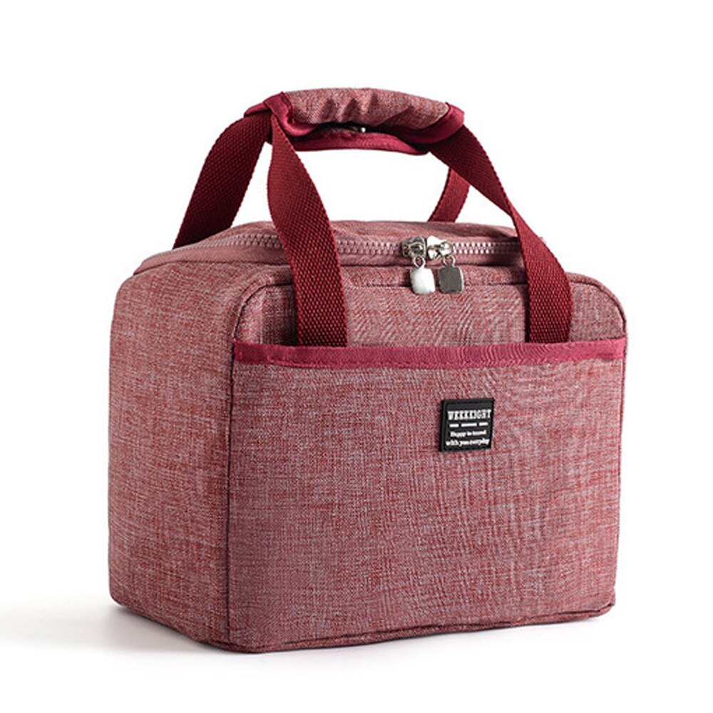 Adisputent Waterdichte Geïsoleerde Lunch Zakken Noodzakelijke Picknick Pouch Unisex Thermische Diner Voedsel Accessoires: wine red