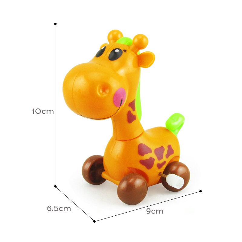 Leuke Cartoon Dier Giraffe Clockwork Wind Up Baby Speelgoed Running Head Tail Swing Classic Pasgeboren Speelgoed Voor Kids Kinderen