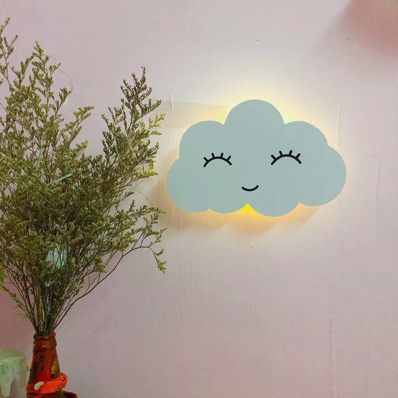 INS Wireless Remote Control Cloud Moon Sun Night Lights for Nursery Baby Room Kids Bedroom Wall Decoration Lamp Idea