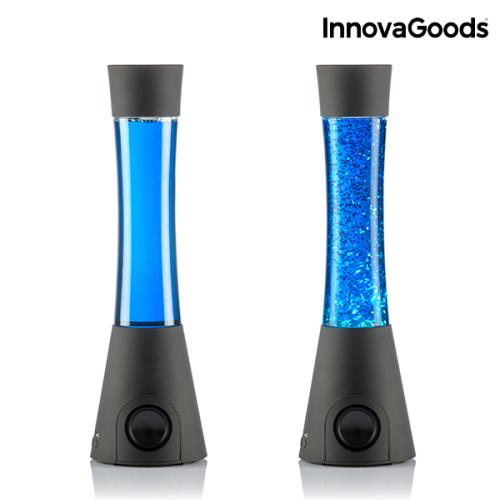 InnovaGoods Lava Lampe mit Bluetooth Lautsprecher und Mikrofon Fluss 30W Klaren Klang Blau LED Licht Intime und Spezielle Umwelt