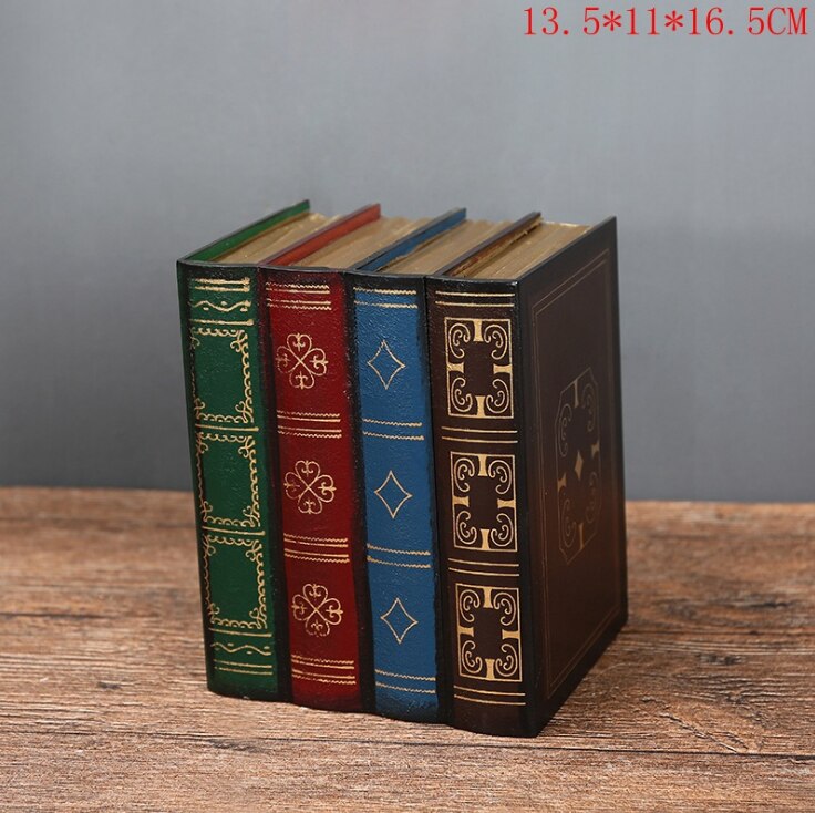 Europese Retro Opbergdoos Boek Vorm Opbergdoos Nep Boek Houten Sieraden Box Office Decoratie Secret Item Opbergdoos: Small C