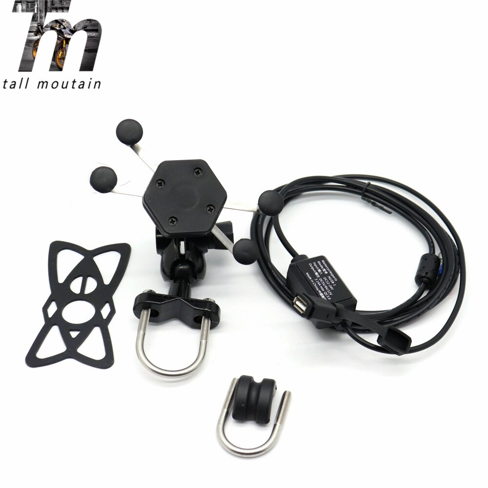 X-Grip Phone Holder USB Charger For Bajaj Pulsar 200 NS / Dominar 400 Motorcycle GPS Navigation Mount Bracket: Holder USB Charger