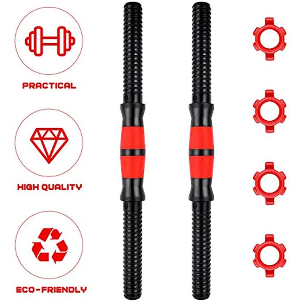 PVC Dumbbell Bar Home Gym Accessories Durable Barbell Buckle Fitness Equipment Spin-Lock Collars Threaded Dumbbell Handles