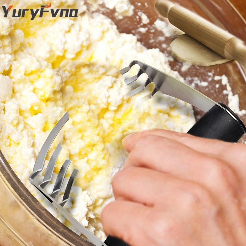 YuryFvna Pastry Cutter Mixer Blender Baking Dough Blender Cutter Stainless Steel Bladed Dough Cutter/Blender Scraper Chopper