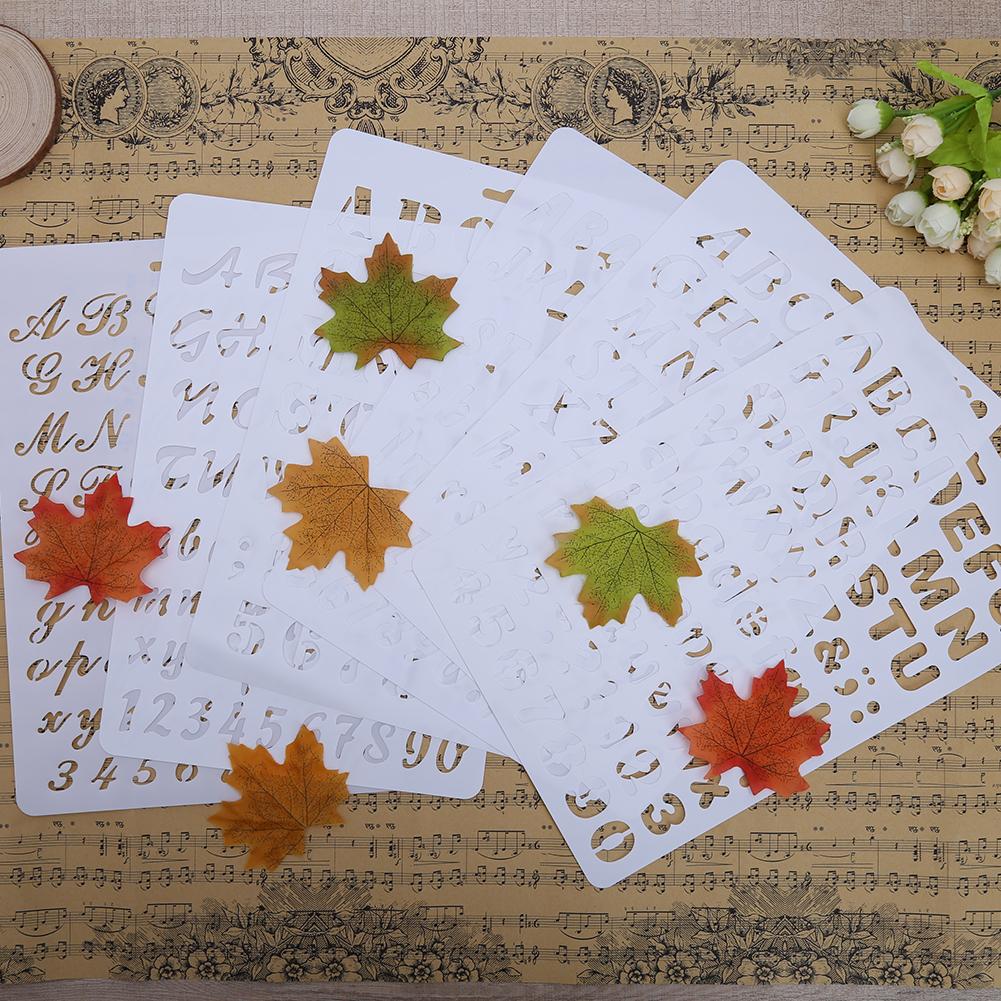 Lettre Alphabet numéro superposition pochoirs pour mur Scrapbooking peinture modèle timbres Photo artisanat décor plastique Pochoir carte