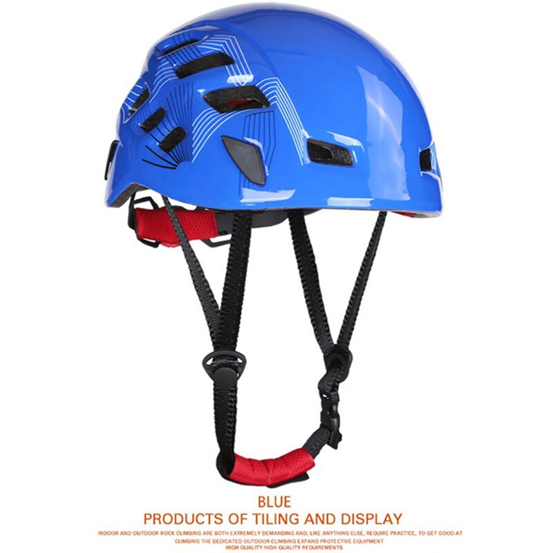 Sports Outdoor Rock Climbing Downhill Helmet Speleology Mountain Rescue Equipment Safety Helmet Caving Work Protective Helmet: Blue