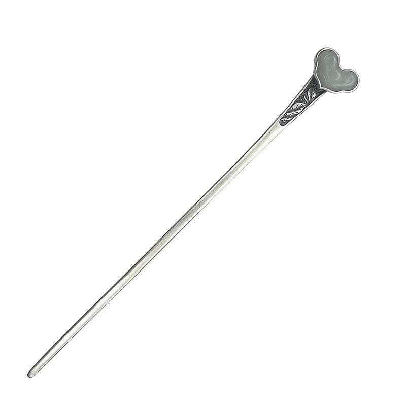 Bocai  s925 haaraccessoires aus sterlingsilber, retro-pfingstrosen-totem, jade-kopfschmuck, haarnadel-charm aus reinem silber, schmuck für damen