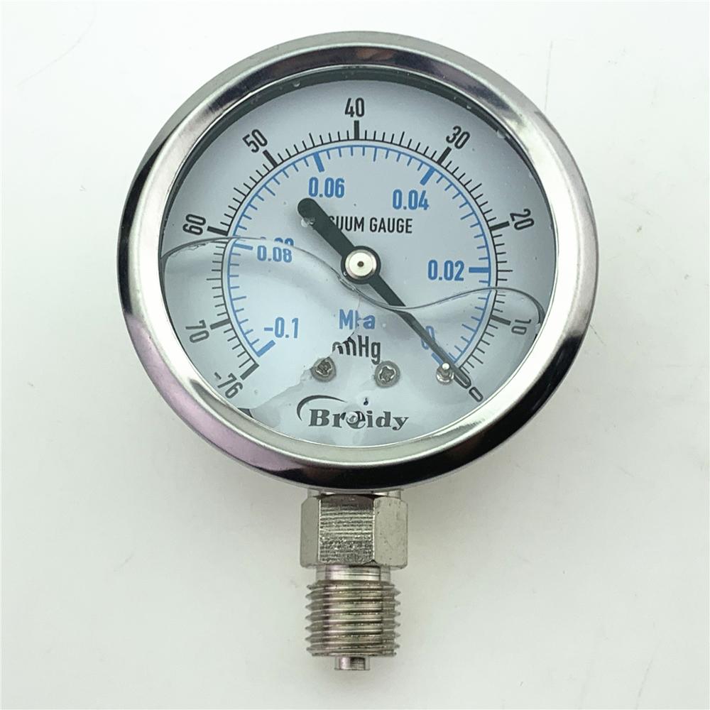 Edelstahl Stoßfest Manometer Barometer Wasser Manometer Flüssigkeit Messgerät Druck Öl Manometer