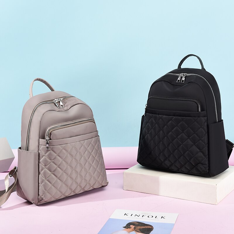 Toposhine, bolso escolar para chicas, garantizada, bolso de para mujeres, mochila con hilos bordados, mochila, Bolso Negro Oxford