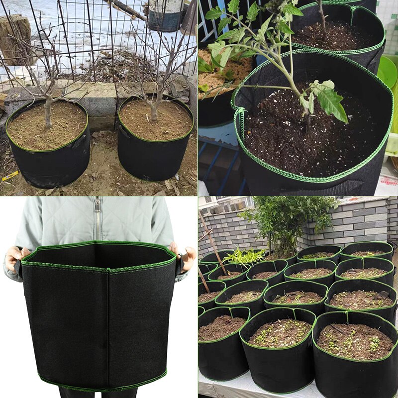 2/3/5/7/10 Gallon Grow Bag Felt Planter Growing Gardening Vegetable Pineapple Potatoes Flower Plant Fabric Grow Pot Garden Tools