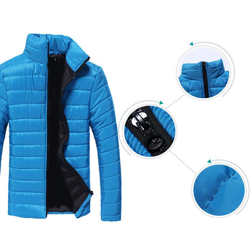 Zacoo heren winter dons gewatteerde katoenen jas staande kraag rits bovenkleding jas warme blouse